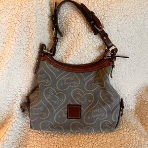 Dooney & Bourke Blue and Brown Shoulder Bag with Paisley Pattern